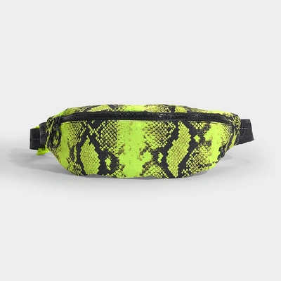 Shop Off-white Off White | Python Fanny Pack In Neon Yellow Python Printed Leather