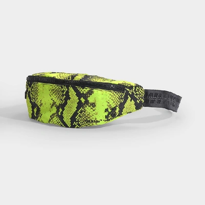 Shop Off-white Off White | Python Fanny Pack In Neon Yellow Python Printed Leather