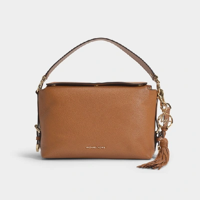 Brooke Medium Satchel In Black Small Pebble Leather In Brown