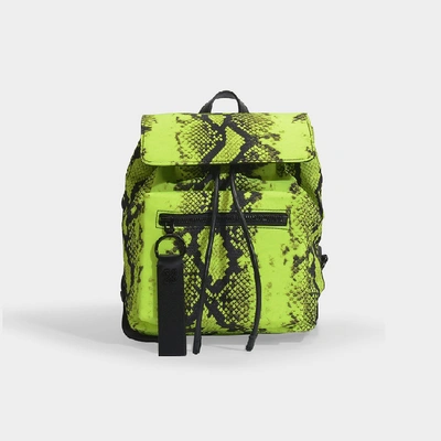 Shop Off-white Off White | Python Mini Backpack In Neon Yellow Python Printed Leather