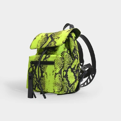 Shop Off-white Off White | Python Mini Backpack In Neon Yellow Python Printed Leather