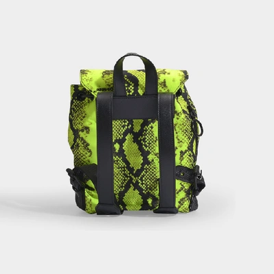 Shop Off-white Off White | Python Mini Backpack In Neon Yellow Python Printed Leather