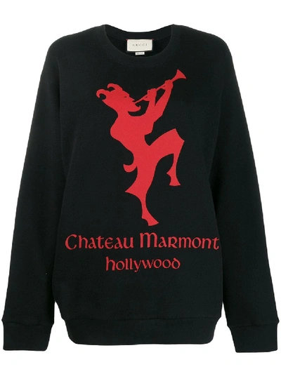 Shop Gucci Chateau Marmont Sweatshirt - Black
