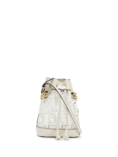 Shop Fendi Mon Tresor Bucket Bag In F0qvl Bianco Oro Soft