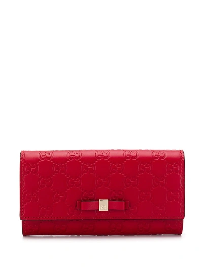 Shop Gucci Bow  Continental Wallet - Red