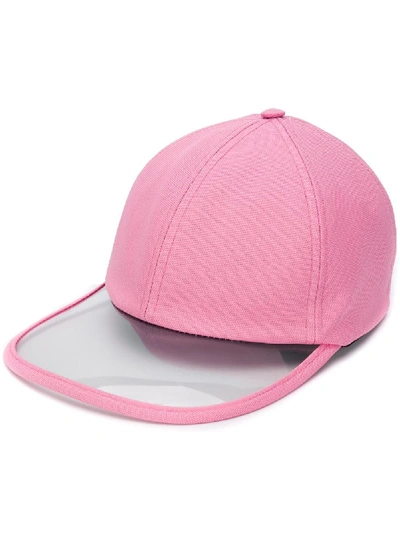 Shop Prada Logo Baseball Cap - Pink