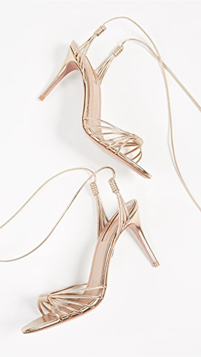 Shop Aquazzura Mescal 85mm Sandals In Soft Gold