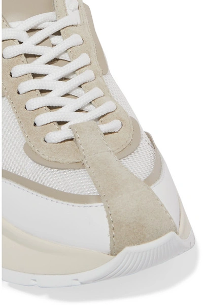Shop Jimmy Choo Raine Leather, Mesh And Suede Sneakers In White