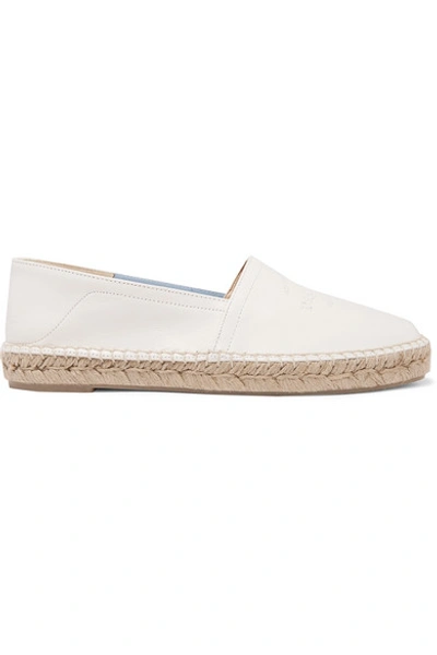 Shop Rag & Bone Edie Collapsible-heel Logo-embossed Leather Espadrilles In White