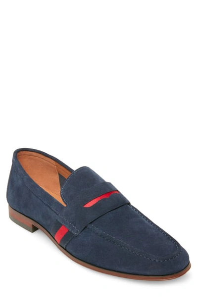 Shop Steve Madden Klique Penny Loafer In Blue Suede