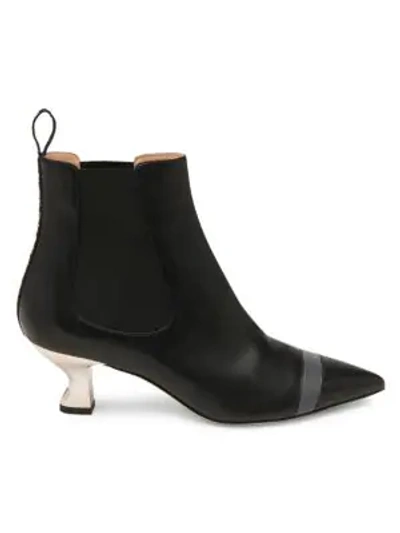 Shop Fendi Colibri Leather Ankle Boots In Black