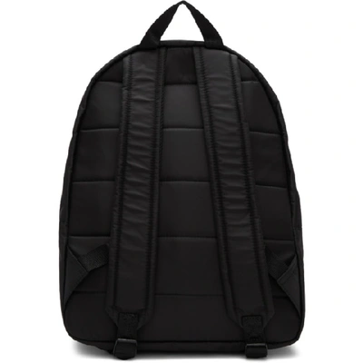 Shop Msgm Black Large Logo Embroidery Backpack In 99 Black