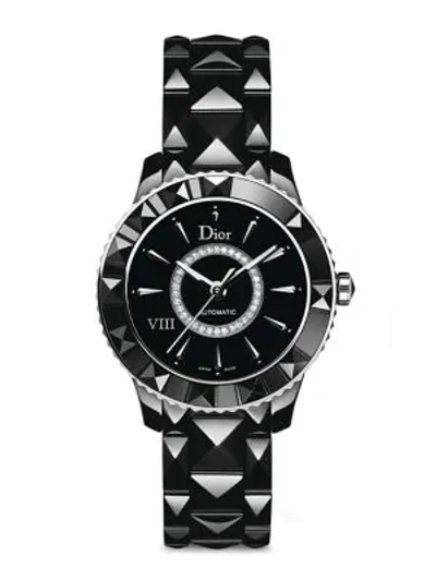 Shop Dior Viii Diamond & Black Ceramic Automatic Bracelet Watch
