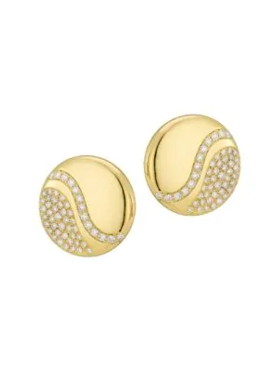 Shop Alberto Milani Via Brera 18k Yellow Gold & Diamond Stud Earrings