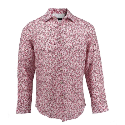 Shop Lords Of Harlech Nigel Linen Shirt In Ashton Floral Pink