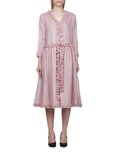 Shop Max Mara 's  Alcuno Ruffle Trim Dress In Pink
