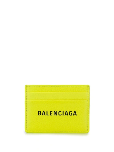 Shop Balenciaga Everyday Logo Cardholder - Yellow