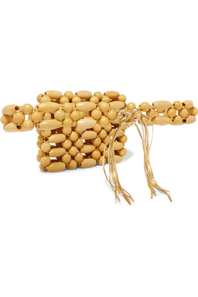 Shop Vanina Amini Beaded Belt Bag In Beige