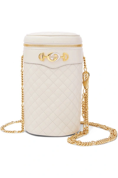 Shop Gucci Trapuntata Quilted Leather Belt Bag In White