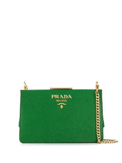 Shop Prada Frame Crossbody Bag - Green