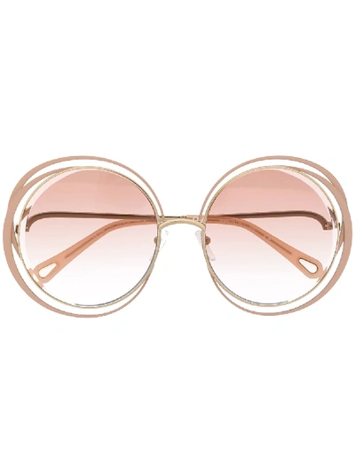 Shop Chloé Carlina Sunglasses In Neutrals