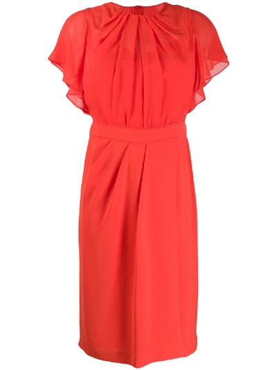 Shop Max Mara Studio Flutter Sleeve Dress - Red