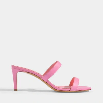 Shop Mansur Gavriel | Skinny Double Strap Mules In Candy Pink Lambskin