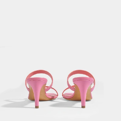 Shop Mansur Gavriel | Skinny Double Strap Mules In Candy Pink Lambskin
