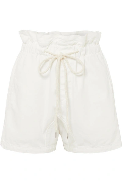 Shop Bassike Denim Shorts In White