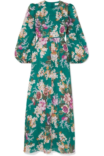 Shop Zimmermann Allia Floral-print Linen Maxi Dress