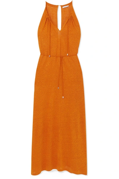 Shop Ninety Percent Linen Maxi Dress In Orange
