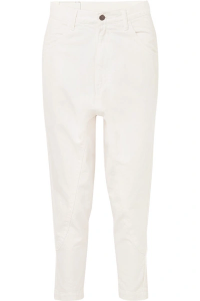 Shop Bassike Low-rise Boyfriend Jeans In White