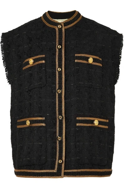 Shop Gucci Oversized Button-embellished Tweed Vest