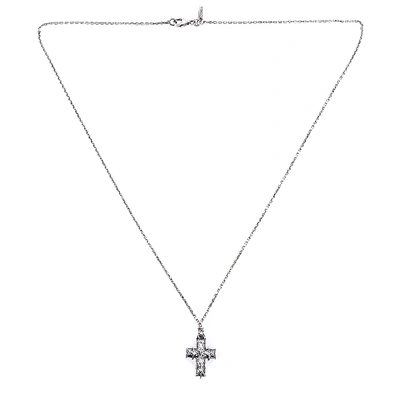 Shop Emanuele Bicocchi Cross Pendant Chain Necklace In Silver