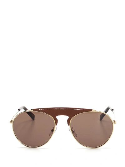 Shop Loewe Pilot Stitch Sunglasses In Brown