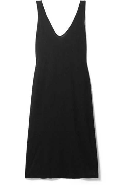 Shop Bassike + Net Sustain Organic Cotton-jersey Midi Dress In Black