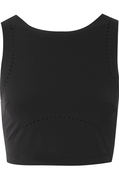 Shop Nike Tech Pack Cropped Perforated Dri-fit Stretch Top In Black