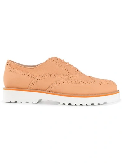 Hogan Rubber Sole Brogues In Beige