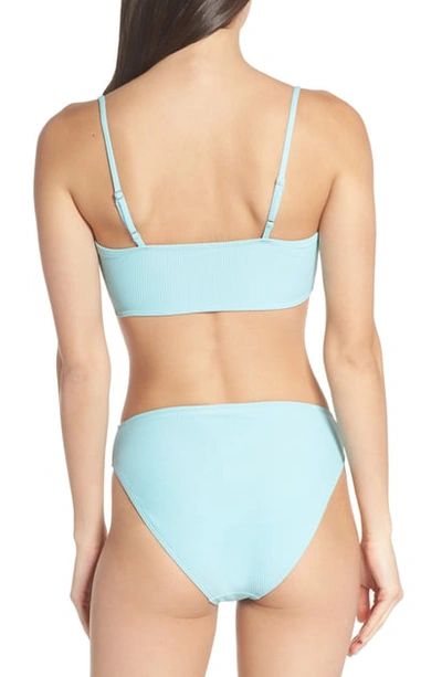 Shop Something Navy Classic Ribbed Swim Bandeau Top In Blue Gulf