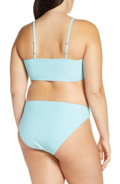 Shop Something Navy Classic Ribbed Swim Bandeau Top In Blue Gulf
