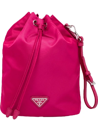 Shop Prada Sailcloth Container In Pink