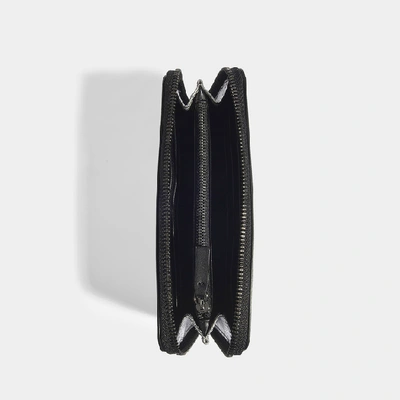 Shop Stella Mccartney | Stella Logo Zip Around Wallet In Silver Eco Metallic Paper Alter Nappa