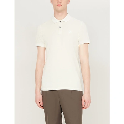 Shop Hugo Boss Logo-embroidered Cotton-piqué Polo Shirt In Light Beige
