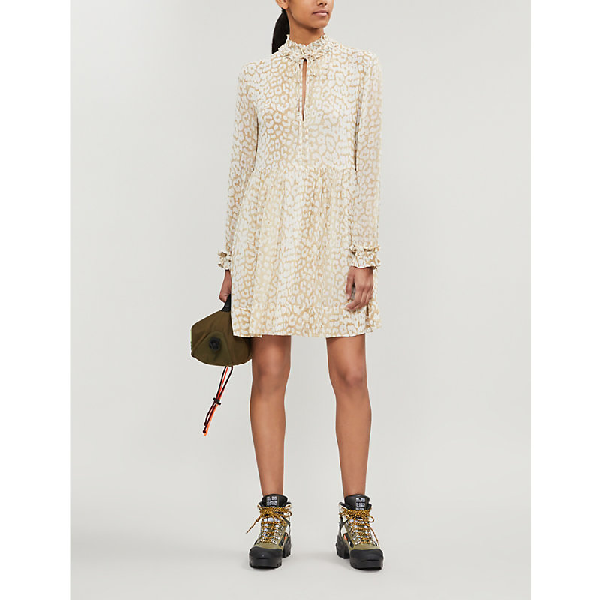 ganni leopard mini dress