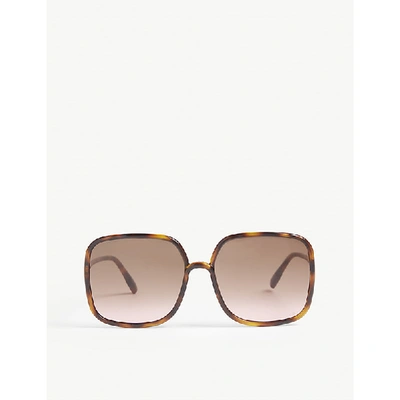 Shop Dior Sostellaire1 Square-frame Havana Sunglasses In Brown