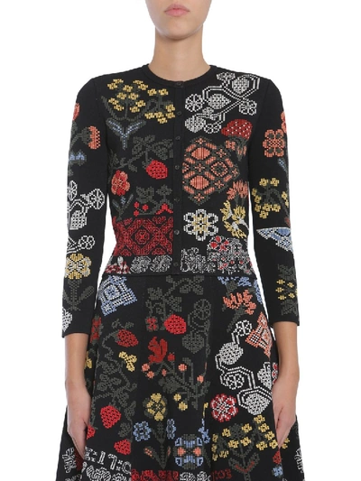 Shop Alexander Mcqueen Patterned Cardigan In Multi