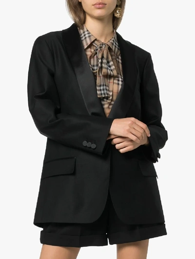 Shop Gucci Sequin Detail Tuxedo Jacket In Black