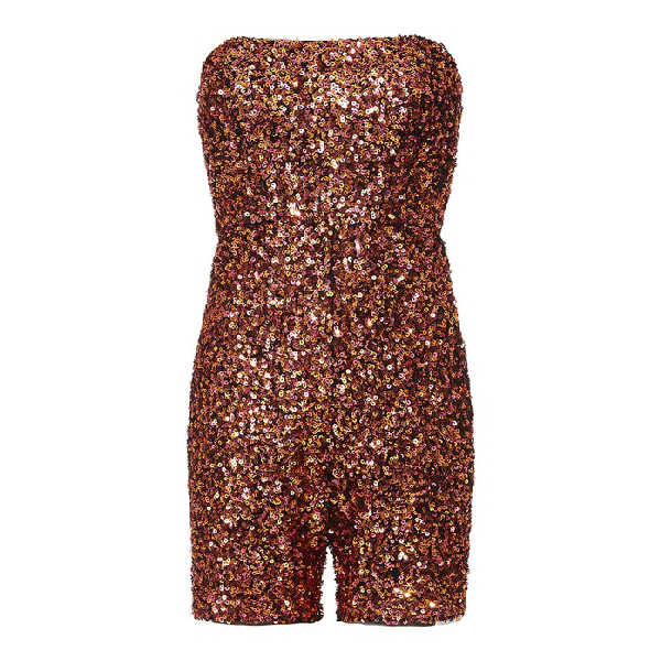 strapless sequin romper