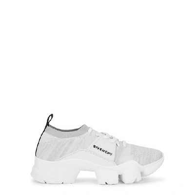 Shop Givenchy Jaw White Knitted Sneakers