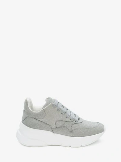 Shop Alexander Mcqueen Oversized Runner In Silver